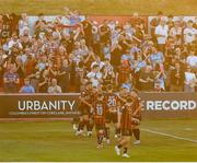 11 July 2025; Bohemians players celebrate their side's first goal, scored by Douglas James Taylor, during the SSE Airtricity Men's Premier Division match between Bohemians and Galway United at Dalymount Park in Dublin. Photo by Thomas Flinkow/Sportsfile