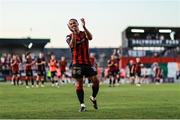 11 July 2025; Douglas James Taylor of Bohemians celebrates after his side's victory in the SSE Airtricity Men's Premier Division match between Bohemians and Galway United at Dalymount Park in Dublin. Photo by Thomas Flinkow/Sportsfile