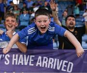11 July 2025; A Waterford supporter celebrates after the SSE Airtricity Men's Premier Division match between Waterford and Cork City at the Regional Sports Centre in Waterford. Photo by Michael P Ryan/Sportsfile
