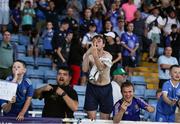 11 July 2025; (EDITORS NOTE: Image contains profanity) Waterford supporters jesture in the direction of the Cork City players as they leave the field after the SSE Airtricity Men's Premier Division match between Waterford and Cork City at the Regional Sports Centre in Waterford. Photo by Michael P Ryan/Sportsfile
