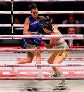 11 July 2025; Tamm Thibeault, left, and Mary Casamassa during their middleweight bout at Madison Square Garden in New York, USA. Photo by Stephen McCarthy/Sportsfile
