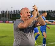 11 July 2025; Waterford head coach John Coleman celebrates after the SSE Airtricity Men's Premier Division match between Waterford and Cork City at the Regional Sports Centre in Waterford. Photo by Michael P Ryan/Sportsfile