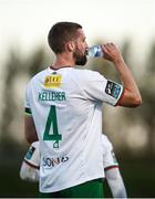 11 July 2025; Fiacre Kelleher of Cork City during a water break during the SSE Airtricity Men's Premier Division match between Waterford and Cork City at the Regional Sports Centre in Waterford. Photo by Michael P Ryan/Sportsfile