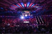 11 July 2025; American singer-songwriter and actress JoJo performs the national anthem before the undisputed super lightweight championship fight between Katie Taylor and Amanda Serrano at Madison Square Garden in New York, USA. Photo by Stephen McCarthy/Sportsfile