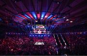 11 July 2025; American singer-songwriter and actress JoJo performs the national anthem before the undisputed super lightweight championship fight between Katie Taylor and Amanda Serrano at Madison Square Garden in New York, USA. Photo by Stephen McCarthy/Sportsfile