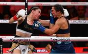 11 July 2025; Ellie Scotney, right, and Yamileth Mercado during their IBF, WBC and WBO super bantamweight unification fight at Madison Square Garden in New York, USA. Photo by Stephen McCarthy/Sportsfile