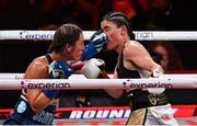 11 July 2025; Ellie Scotney, left, and Yamileth Mercado during their IBF, WBC and WBO super bantamweight unification fight at Madison Square Garden in New York, USA. Photo by Stephen McCarthy/Sportsfile