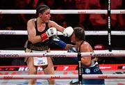 11 July 2025; Ellie Scotney, right, and Yamileth Mercado during their IBF, WBC and WBO super bantamweight unification fight at Madison Square Garden in New York, USA. Photo by Stephen McCarthy/Sportsfile