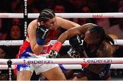 11 July 2025; Savannah Marshall, left, and Shadasia Green during their IBF and WBO super middleweight championship fight at Madison Square Garden in New York, USA. Photo by Stephen McCarthy/Sportsfile