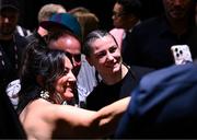 11 July 2025; Katie Taylor poses for a photograph following her post-fight press conference after her undisputed super lightweight championship fight victory over Amanda Serrano at Madison Square Garden in New York, USA. Photo by Stephen McCarthy/Sportsfile