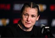 11 July 2025; Katie Taylor during her post-fight press conference following her undisputed super lightweight championship fight victory over Amanda Serrano at Madison Square Garden in New York, USA. Photo by Stephen McCarthy/Sportsfile