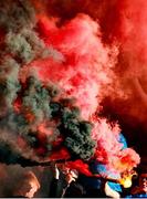 11 July 2025; Bohemians supporters before the SSE Airtricity Men's Premier Division match between Bohemians and Galway United at Dalymount Park in Dublin. Photo by Thomas Flinkow/Sportsfile