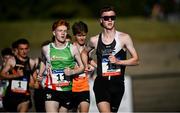 11 July 2025; Max Murphy of United Striders AC, Wexford, competes in the U20 Men's Mile during the 2025 Morton Games at Morton Stadium in Santry, Dublin. Photo by Ramsey Cardy/Sportsfile