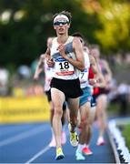 11 July 2025; Julien Rebeck of France competes in the Men's 5000m during the 2025 Morton Games at Morton Stadium in Santry, Dublin. Photo by Ramsey Cardy/Sportsfile