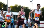 11 July 2025; Andrew Coscoran of Ireland, 4, and Cathal Doyle of Ireland, 1, compete in the Men's Morton Mile during the 2025 Morton Games at Morton Stadium in Santry, Dublin. Photo by Ramsey Cardy/Sportsfile