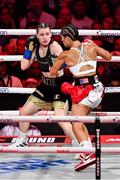 11 July 2025; Katie Taylor, left, and Amanda Serrano during their undisputed super lightweight championship fight at Madison Square Garden in New York, USA. Photo by Stephen McCarthy/Sportsfile