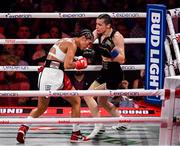 11 July 2025; Katie Taylor, right, and Amanda Serrano during their undisputed super lightweight championship fight at Madison Square Garden in New York, USA. Photo by Stephen McCarthy/Sportsfile