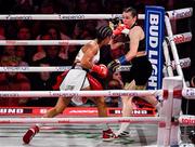 11 July 2025; Amanda Serrano and Katie Taylor, right, during their undisputed super lightweight championship fight at Madison Square Garden in New York, USA. Photo by Stephen McCarthy/Sportsfile
