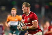12 July 2025; Duhan van Der Merwe of British & Irish Lions on his way to scoring his side's first try during the tour match between AUNZ XV and the British & Irish Lions at the Adelaide Oval in Adelaide, Australia. Photo by Brendan Moran/Sportsfile