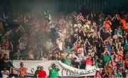 11 July 2025; Cork City supporters during the SSE Airtricity Men's Premier Division match between Waterford and Cork City at the Regional Sports Centre in Waterford. Photo by Michael P Ryan/Sportsfile