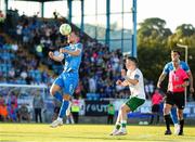 11 July 2025; Rowan McDonald of Waterford in action against Cathal O'Sullivan of Cork City during the SSE Airtricity Men's Premier Division match between Waterford and Cork City at the Regional Sports Centre in Waterford. Photo by Michael P Ryan/Sportsfile