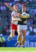 12 July 2025; David Clifford of Kerry is fouled by Brian Kennedy of Tyrone during the GAA Football All-Ireland Senior Championship semi-final match between Kerry and Tyrone at Croke Park in Dublin. Photo by Piaras Ó Mídheach/Sportsfile