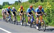 12 July 2025; The Hot Tubes team lead during Stage 5 of 2025 Junior Tour of Ireland from Ennis to Killaloe. Photo by Stephen McMahon/Sportsfile