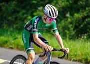 12 July 2025; Hugh Óg Mulhearne of Cycling Ireland leads during Stage 5 of 2025 Junior Tour of Ireland from Ennis to Killaloe. Photo by Stephen McMahon/Sportsfile