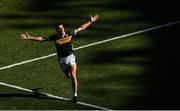 12 July 2025; David Clifford of Kerry celebrates after scoring his side's first goal during the GAA Football All-Ireland Senior Championship semi-final match between Kerry and Tyrone at Croke Park in Dublin. Photo by Ramsey Cardy/Sportsfile