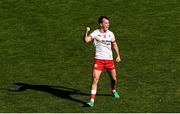 12 July 2025; Darragh Canavan of Tyrone celebrates kicking a two-point score during the GAA Football All-Ireland Senior Championship semi-final match between Kerry and Tyrone at Croke Park in Dublin. Photo by Ramsey Cardy/Sportsfile