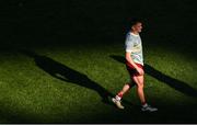 12 July 2025; Ruairí Canavan of Tyrone after the GAA Football All-Ireland Senior Championship semi-final match between Kerry and Tyrone at Croke Park in Dublin. Photo by Ramsey Cardy/Sportsfile