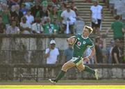 12 July 2025; Tommy O'Brien of Ireland on his way to scoring his side's third try during the International Rugby Test match between Portugal and Ireland at Estádio Nacional do Jamor in Lisbon, Portugal. Photo by David Fitzgerald/Sportsfile