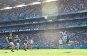 12 July 2025; Kerry goalkeeper Shane Ryan makes a save during the GAA Football All-Ireland Senior Championship semi-final match between Kerry and Tyrone at Croke Park in Dublin. Photo by Seb Daly/Sportsfile