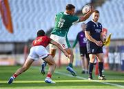 12 July 2025; Shayne Bolton of Ireland in action against Simao Bento of Portugal during the International Rugby Test match between Portugal and Ireland at Estádio Nacional do Jamor in Lisbon, Portugal. Photo by David Fitzgerald/Sportsfile