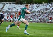 12 July 2025; Ciaran Frawley of Ireland scores his side's 12th try during the International Rugby Test match between Portugal and Ireland at Estádio Nacional do Jamor in Lisbon, Portugal. Photo by David Fitzgerald/Sportsfile