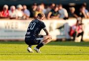 12 July 2025; Carl Winchester of Derry City reacts to his side conceding their second goal during the SSE Airtricity Men's Premier Division match between Sligo Rovers and Derry City at The Showgrounds in Sligo. Photo by Thomas Flinkow/Sportsfile