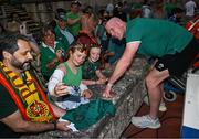 12 July 2025; Ireland interim head coach Paul O'Connell with supporters after the International Rugby Test match between Portugal and Ireland at Estádio Nacional do Jamor in Lisbon, Portugal. Photo by David Fitzgerald/Sportsfile