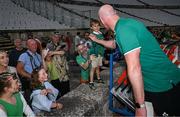 12 July 2025; Ireland interim head coach Paul O'Connell with supporters after the International Rugby Test match between Portugal and Ireland at Estádio Nacional do Jamor in Lisbon, Portugal. Photo by David Fitzgerald/Sportsfile
