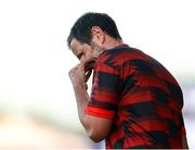 12 July 2025; Derry City manager Tiernan Lynch reacts during the SSE Airtricity Men's Premier Division match between Sligo Rovers and Derry City at The Showgrounds in Sligo. Photo by Thomas Flinkow/Sportsfile
