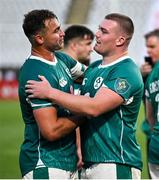 12 July 2025; Jack Boyle, right, and Shayne Bolton of Ireland after the International Rugby Test match between Portugal and Ireland at Estádio Nacional do Jamor in Lisbon, Portugal. Photo by David Fitzgerald/Sportsfile