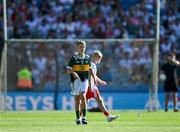 12 July 2025; Aidan Mc Namara, Lissycasey National School, Lissycasey, Clare, representing Kerry, during the GAA INTO Cumann na mBunscol Respect Exhibition Go Games match at the GAA Football All-Ireland Senior Championship semi-final match between Kerry and Tyrone at Croke Park in Dublin. Photo by Ray McManus/Sportsfile