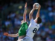 12 July 2025; Kevin Feely of Kildare wins posession ahead of Mark McCarthy of Limerick during the Tailteann Cup final match between Kildare and Limerick at Croke Park in Dublin. Photo by Ray McManus/Sportsfile