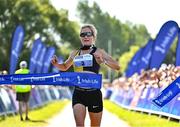 13 July 2025; Ann-Marie McGlynn of Letterkenny AC, Donegal, celebrates winning the women's 2025 Irish Life Dublin Race Series – Fingal 10km which took place on Sunday, 13th July at Swords in Dublin. Photo by Sam Barnes/Sportsfile