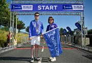13 July 2025; Councillor for Swords Luke Corkery and Irish Life Senior Manager Corporate Reputation & Sponsorship Siobhan Kelly before the 2025 Irish Life Dublin Race Series – Fingal 10km which took place on Sunday, 13th July at Swords in Dublin. Photo by Sam Barnes/Sportsfile