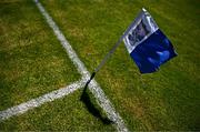 13 July 2025; A sideline flag is seen pitchside before during the TG4 All-Ireland Ladies Football Junior Championship semi-final match between Antrim and Sligo at St Tiernach’s Park in Clones, Monaghan. Photo by Ben McShane/Sportsfile