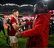 12 July 2025; Owen Farrell, left, and Maro Itoje of British & Irish Lions after the tour match between AUNZ XV and the British & Irish Lions at the Adelaide Oval in Adelaide, Australia. Photo by Brendan Moran/Sportsfile
