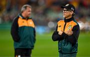 12 July 2025; AUNZ XV head coach Les Kiss, right, and assistant coach Ian Foster before the tour match between AUNZ XV and the British & Irish Lions at the Adelaide Oval in Adelaide, Australia. Photo by Brendan Moran/Sportsfile