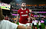 12 July 2025; Mack Hansen of British & Irish Lions runs onto the pitch before the tour match between AUNZ XV and the British & Irish Lions at the Adelaide Oval in Adelaide, Australia. Photo by Brendan Moran/Sportsfile