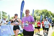 13 July 2025; Thomas O Hobain celebrates finishing the 2025 Irish Life Dublin Race Series – Fingal 10km which took place on Sunday, 13th July at Swords in Dublin. Photo by Sam Barnes/Sportsfile