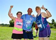 13 July 2025; Jodie Condon, Johnny Glynn and Lorraine Redmond after the 2025 Irish Life Dublin Race Series – Fingal 10km which took place on Sunday, 13th July at Swords in Dublin. Photo by Sam Barnes/Sportsfile